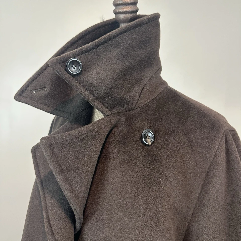 Max Mara Single Breasted Olive Green Virgin Wool Coat Jacket Womens 8 EUC - Image 4 of 4