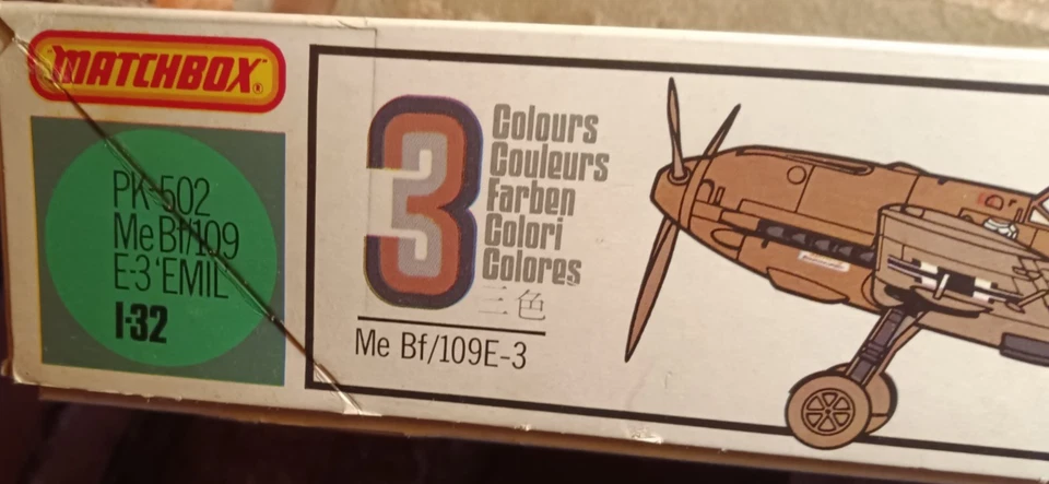 1983 MATCHBOX 1/32s WW II German Messerschmitt Bf.109 E-3 Model Kit NEW Open Box - Image 4 of 4