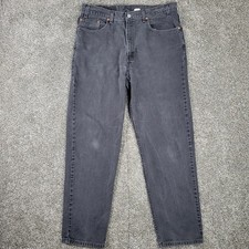 Vintage Levis 550 Jeans Mens 38x34 (Fits 36x33) Black Denim Relaxed Made in USA