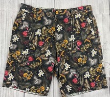 VGC Robert Graham Floral Tropical Macaras Shorts Black Multicolor Sz 34 Classic