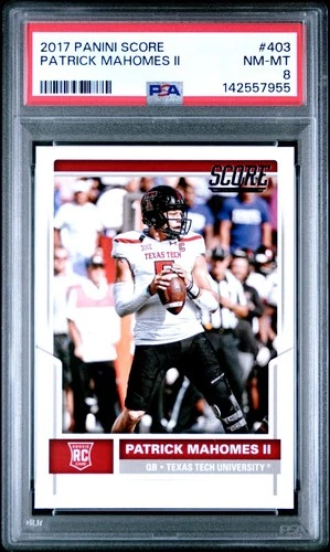 2017 Score Patrick Mahomes II #403 Rookie Card PSA 8 NM-MINT