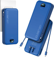 20000Mah ULTRA PORTABLE CHARGER POWER BANK WITH BUILT IN CABLES  AC WALL PLUG