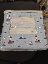 Coastal Collection Ocean Sea Nautical Print Sheet Set Full Four Piece NIP NEW