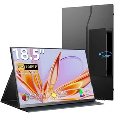 18.5" Portable Monitor 1080P FHD IPS Large Screen For Laptop USB C HDMI w/Stand