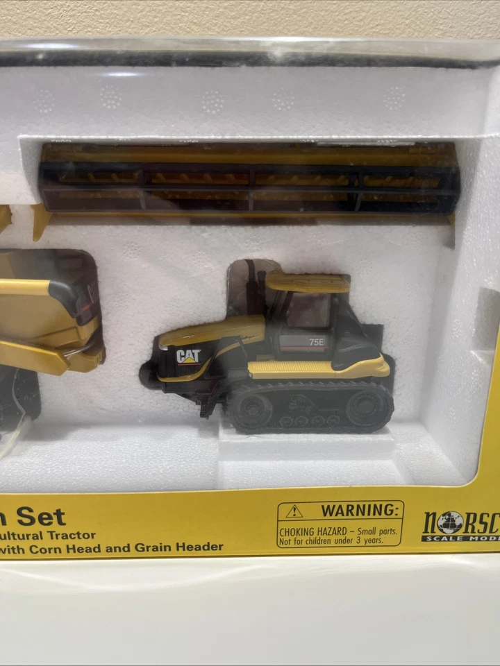 Cat Lexion 485 Combine & Challenger 75E Tractor Farm Set By Norscot 1/64 Scale - Image 3 of 4