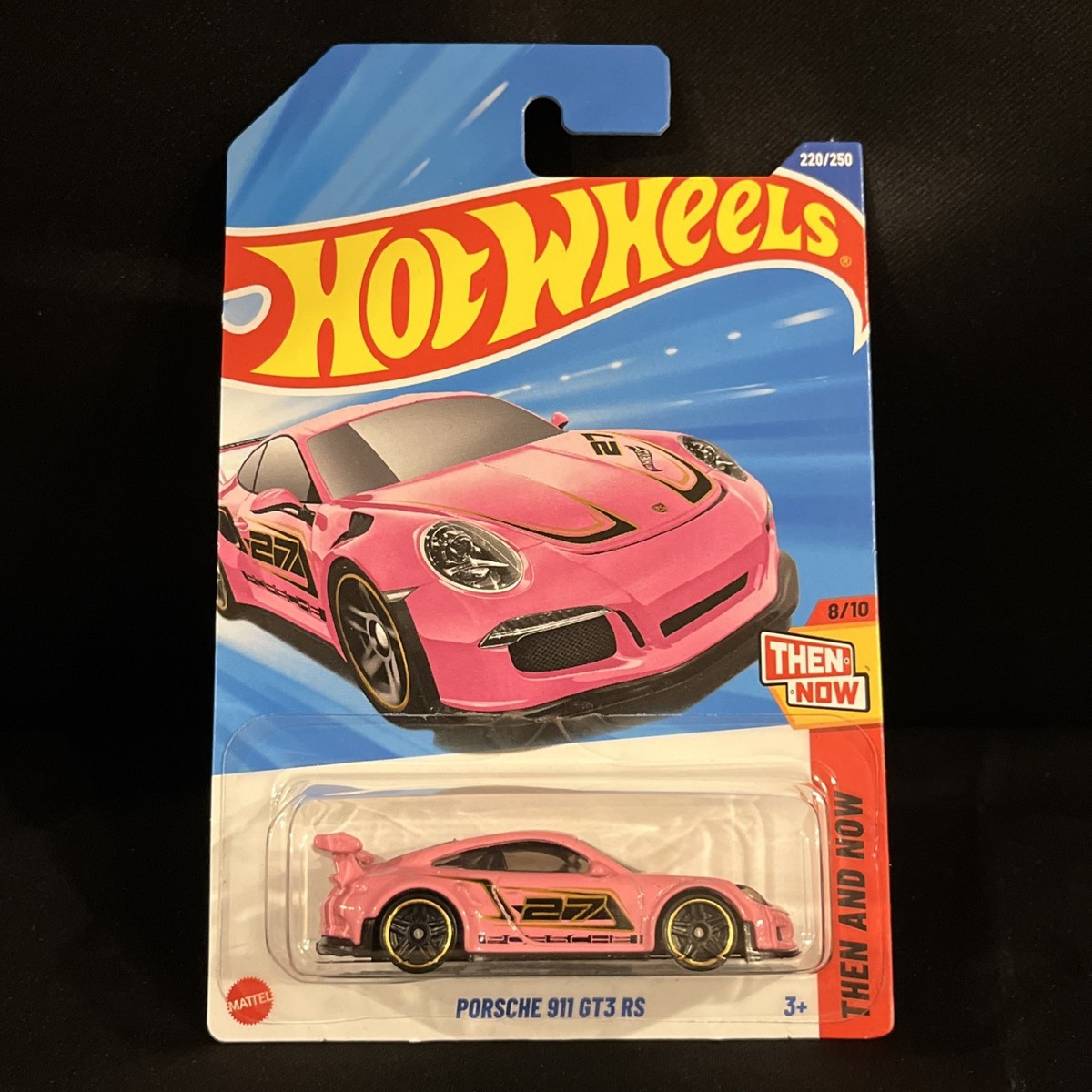 2025 Hot Wheels Porsche 911 GT3 RS 220/250 Pink THEN AND NOW 8/10