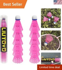 Goose Feather Badminton Shuttlecocks,12 Pack Nylon Feather Badminton Birdies-...
