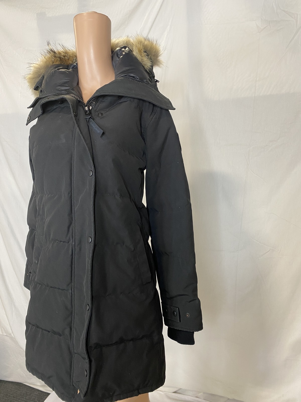 Canada Goose Womens Shelburne Parka Coat With Coyote Fur Size S Black Preowned thumbnail 7