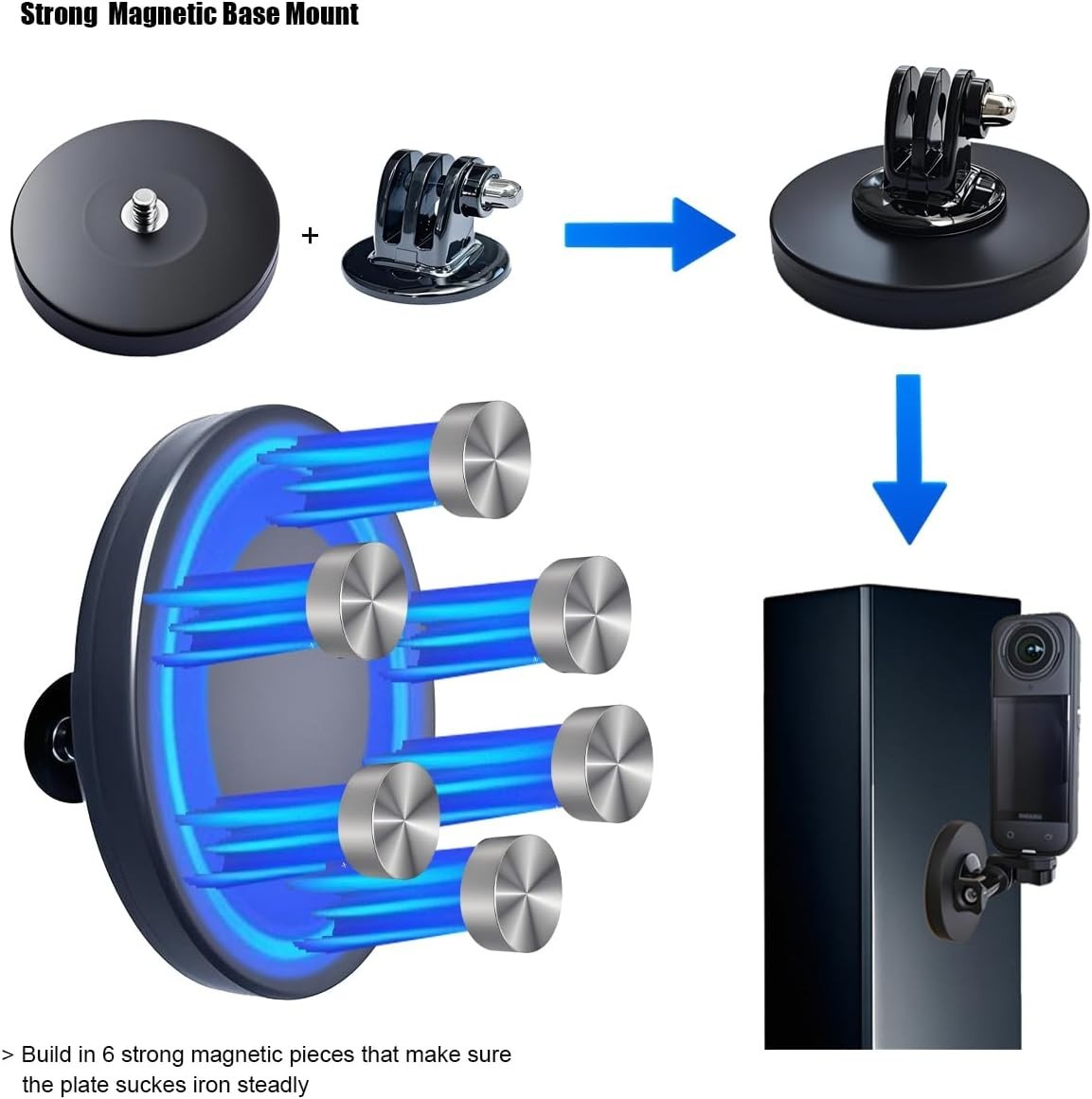 Accessories Kit for Insta360 X5 / X4 Camera Mount Bundle with Magnetic Mount ...