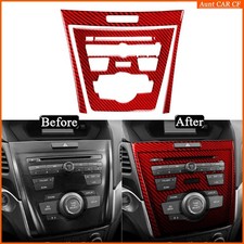 For Acura ILX 2012-22 Red Carbon Fiber Center Console Radio CD AM FM Panel Trim