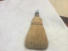 Vintage 10”  Whisk Broom Straw w/ Wire Wrapped Handle Primitive Farmhouse Decor