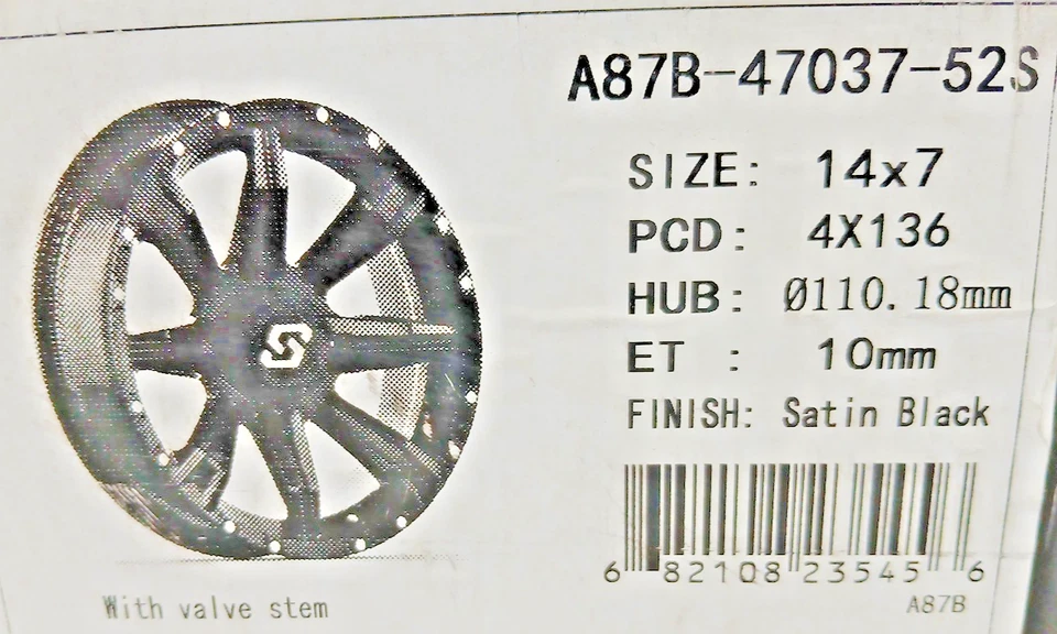 Llanta 14x7 4/137 5+2 (+10mm) Sedona Negra Llanta SPARX A87B-47037-52S - ¿OFERTA? Nuevo Foto 3 de 4