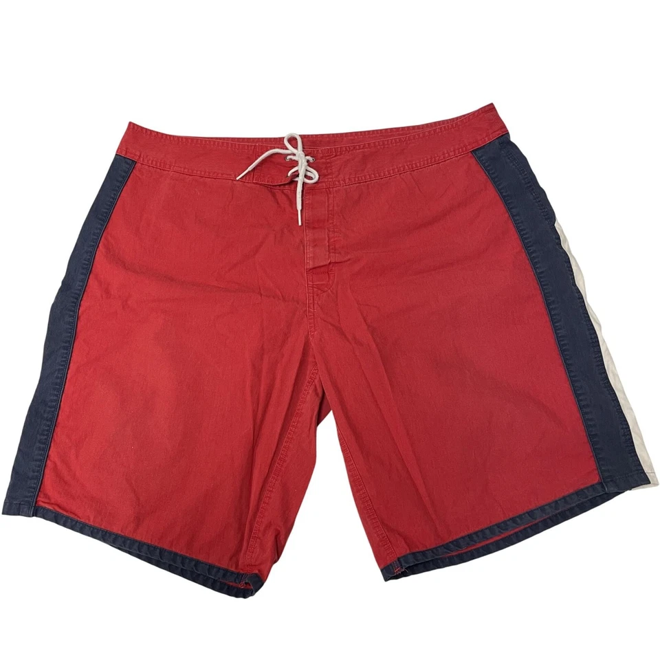 De Colección Años 90 Ralph Lauren Rojo Color Bloque SURF Board Shorts POLO 67 Logo Traje de Baño Foto 2 de 4