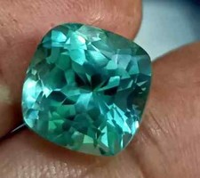 5 Ct NATURAL Ceylon Green Blue Sapphire CERTIFIED Loose Cushion Cut Gemstone