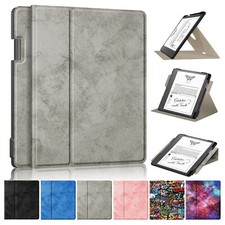 For Kindle Scribe 10.2'' Leather Cover Smart Sleep Wake Pen Holder Rotating Case