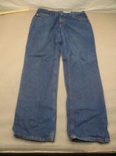 Carhartt Size 36x34 Mens Blue 100 Cotton Zip Fly Pockets Straight Jeans 482