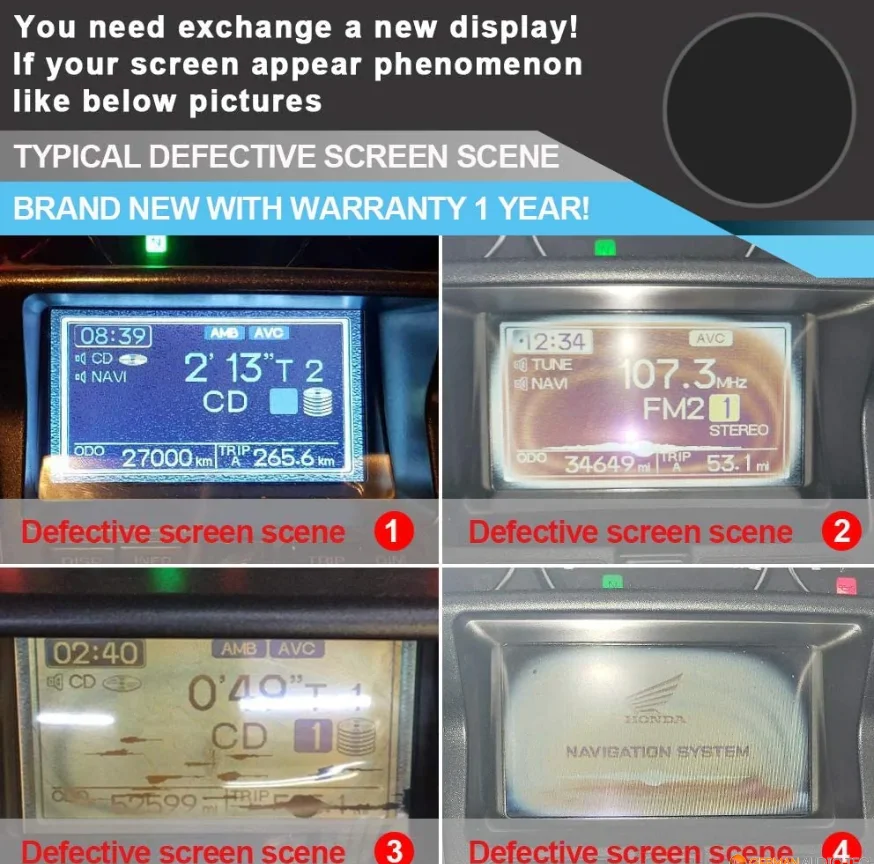 ディスプレイ・モニター本体 GL1800 LCD Display for Honda GL1800 Goldwing 2006-2013 GPS