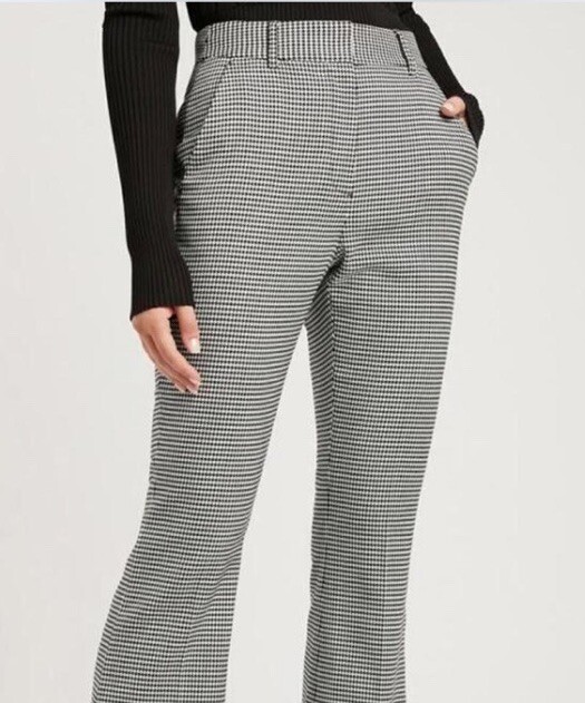 Rebecca Vallance Sebastian Houndstooth Check Flare Pants Sz 6 Corporate Wedding