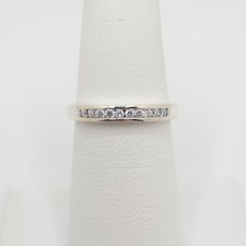 Ring Band w/ Channel Set CZ's .925 Sterling Silver Size 6.75 - RS123