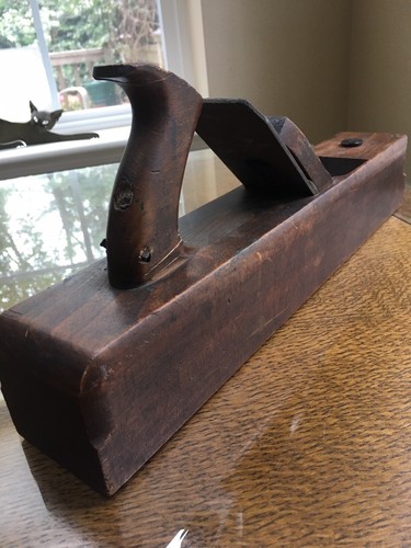 ANTIQUE 16” WOOD BLOCK PLANE STAMPED “C 
