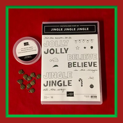 Stampin' Up! JINGLE JINGLE JINGLE Stamp Set & FLAT JINGLE BELL Trinkets **NEW***