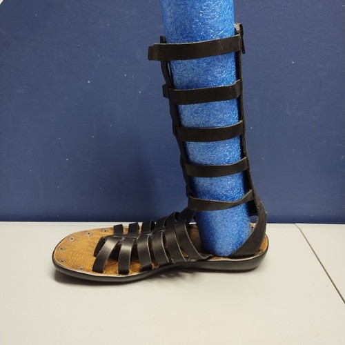 Mia Gladiator Sandals Womens Size 7.5M Black Leather Straps Open Toe Back Zipper - Picture 4 of 12