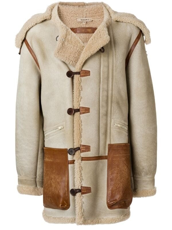 Yeezy Season 5 Vintage Shearling Leather Beige Brown Hooded Yeezy Season 5 Vintage Shearling Leather Beige Brown Hooded