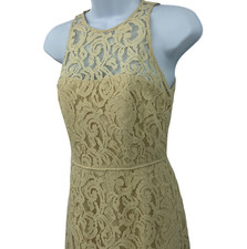J Crew Pamela Leaver Lace Dress Womens 00 Formal Lace Overlay Wedding Sleeveless