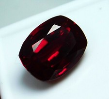 Natural Rare Almandine Red Garnet 11.80 Ct Certified Cushion Cut Loose Gemstone