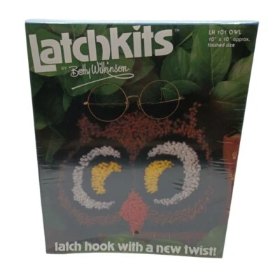 Owl Latch Hook Vintage Betty Wilkinson Latchkits LH 101 10" x 10" Finished 1981