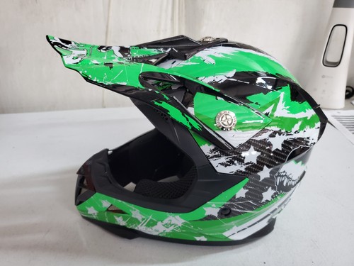 Yema YM-211 Motocross DOT Approved Medium Helmet Green/White shark New Open Box - Bild 2 von 8