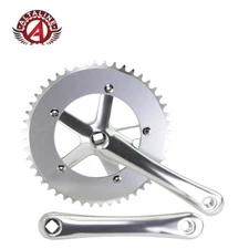 ALTALINE BICYCLE 170MM LONG 48 TEETH ALLOY TRACK CRANKSET CHROME.