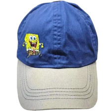 Nickelodeon Spongebob Squarepants Hat Youth Adjustable Blue Gray Bill