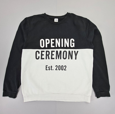 Opening Ceremony Herren Sweatshirt Schwarz XL Big Logo Baumwolle Sweater Pullover