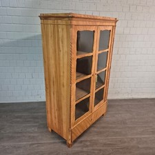 26555 Vitrine Bücherschrank Biedermeier 1850 Kirschbaum furniert Antik