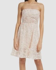 269 SHO By Tadashi Shoji Women's Pink Embroidered Fit Flare Dress Size 10