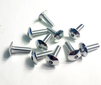 Roller Motorrad Verkleidungsschrauben-Satz Aluminium Silber M6x1,0 (10 Stück)