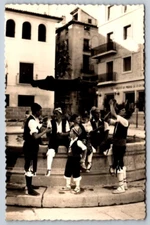 RPPC Borja Spain Boys at a Fountain 1950s