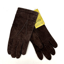 NEW 1985 USSR Soviet Brown Suede Leather Wool Lined Men's Winter Gloves 8.5