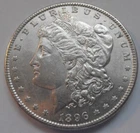 1896 P Morgan Silver Dollar,  AU/BU, (96PEW1) FREE SHIPPING