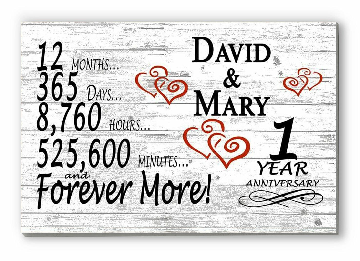 1 Year Anniversary Gift Sign Personalized 1st Wedding Anniversary Present