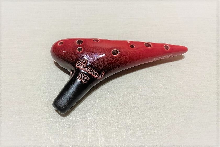 Osawa C SINGLE I Ocarina Soprano Red with Semi-hard Case Pottery
