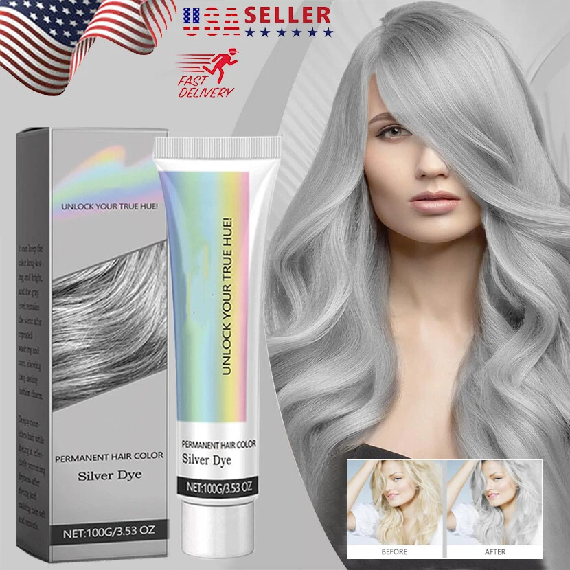 Светло-серый серебристый перманентный краситель для волос крем унисекс сделай сам краска для волос крем 100 мл - Изображение 2 из 4