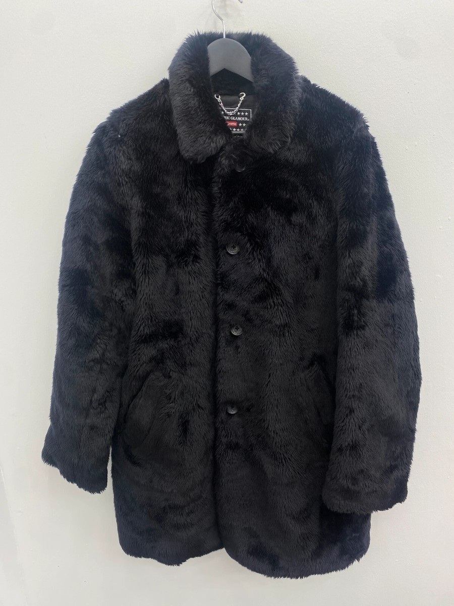 Supreme Hysteric Glamour F**k You Faux Fur Coat Black - Size Supreme Hysteric Glamour F**k You Faux Fur Coat Black - Size