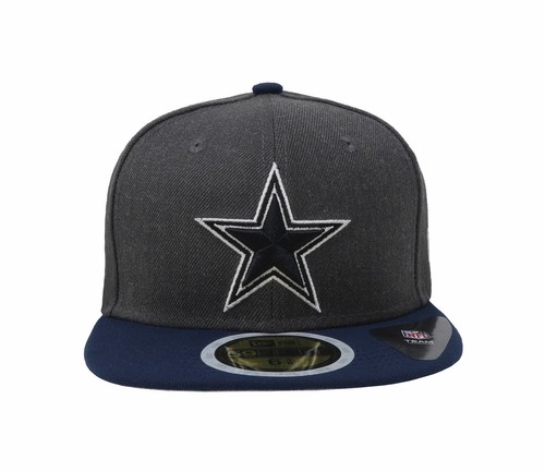 New Era 59Fifty Kids Boys Hat Dallas Cowboys Shader Gray Blue Youth Fitted Cap - Picture 2 of 5
