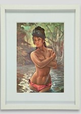 Nymph by JH Lynch Tretchikoff Era - Vintage Kitsch Framed Art Print