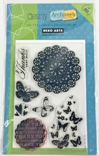 Clearly Archiver's by Hero Arts PolyClear Stamp Set AR169 Butterflies and Lace