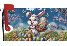 Happy Easter Bunny Magnetic Mailbox Cover