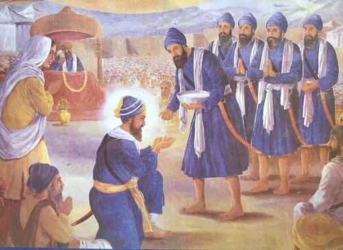 Vintage Guru Govind Singh Print Sikh Art Sikhism Punjab India Baptism Panj Pyare - Picture 2 of 10