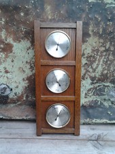 Altes Barometer, Thermometer, Luftfeuchtigkeitsmesser  -  Eiche